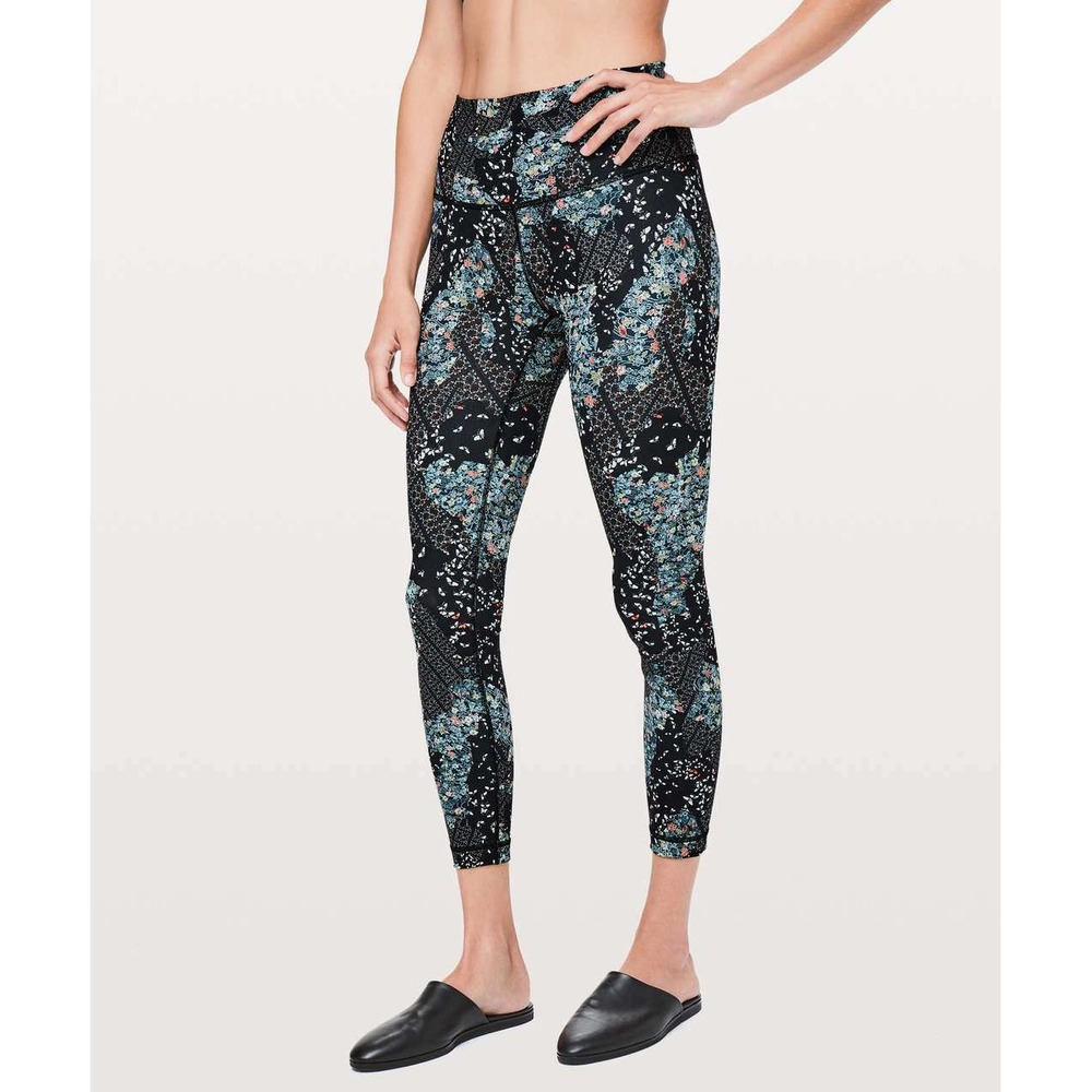 Lululemon Wunder Under Hi-Rise 7/8 Tight 25 Assemblage Alpine White Multi